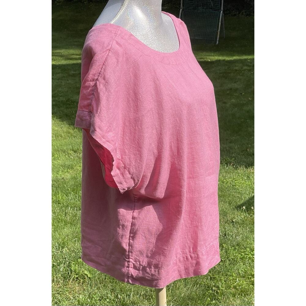 MADEWELL Linen Square Back Crewneck Top Short Sleeve Shirt Light Pink size XL - Picture 5 of 16